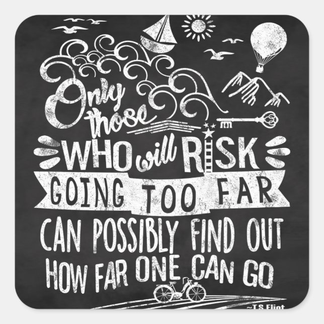 Sticker Carré Réussite Réussite Persévérance Typographie Citatio (Devant)