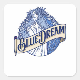 Sticker Carré Rêve bleu