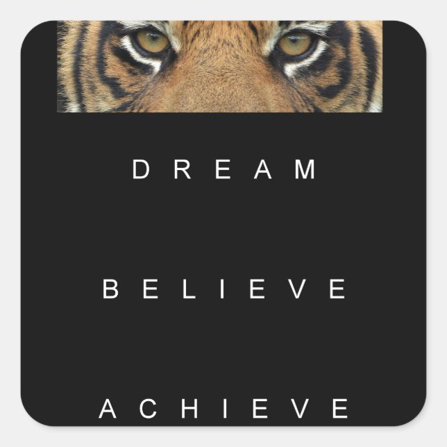 Sticker Carré rêve croire obtenir une soumission motivante (Devant)