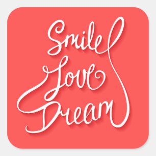 Sticker Carré Rêve d'amour du sourire