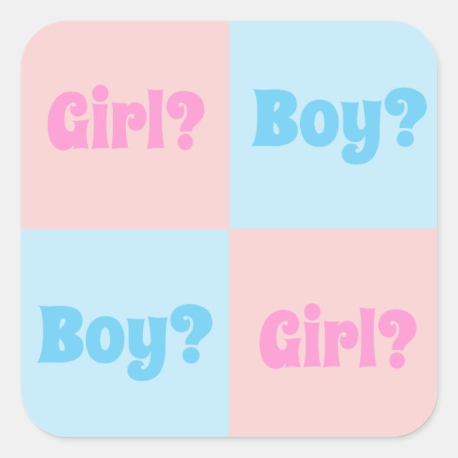 Sticker Carré Révélation de genre de garçon ou de fille (Devant)