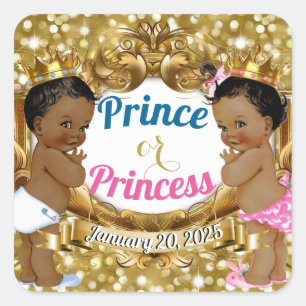 Sticker Carré Révélation royale sur le genre du prince ou de la 
