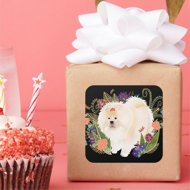 Sticker Carré RÊVER CROYAGE crème chow (Fête)