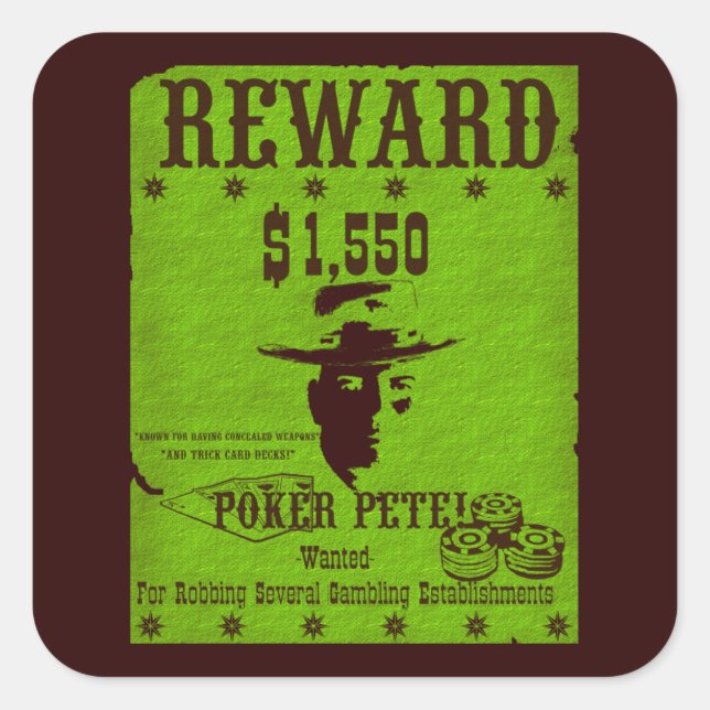 Sticker Carré Reward Poker Pete (Devant)