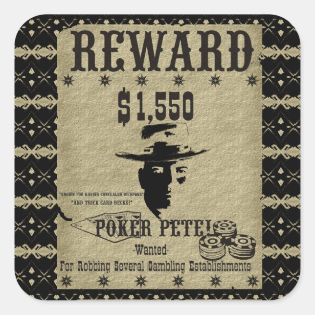 Sticker Carré Reward Poker Pete (Devant)