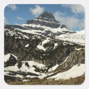 Sticker Carré Reynolds Mountain depuis Logan Pass à Glacier Park