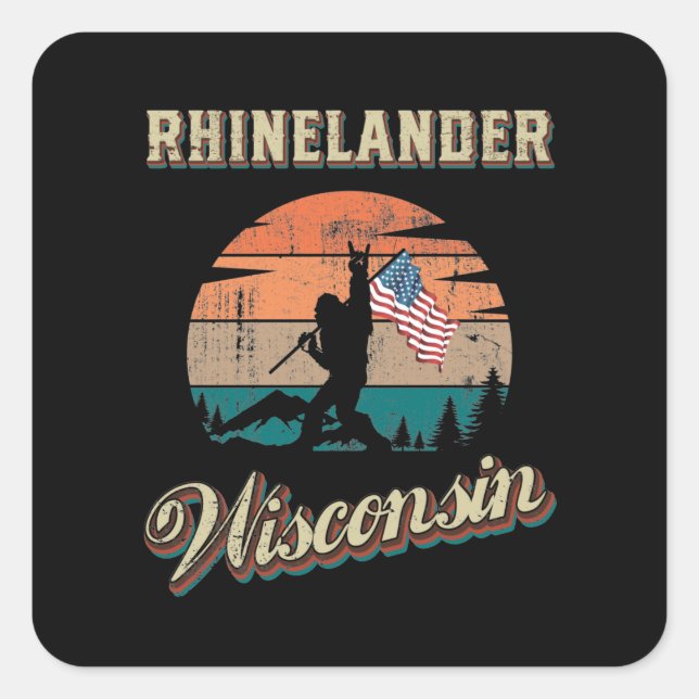 Sticker Carré Rhinelander Wisconsin (Devant)