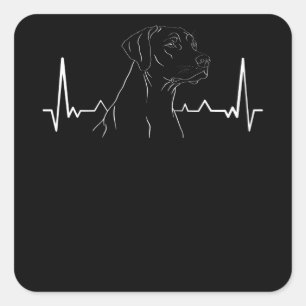 Sticker Carré Rhodesian Ridgeback Heartbeat