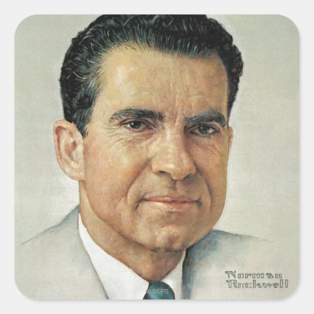 Sticker Carré Richard Milhouse Nixon (Devant)