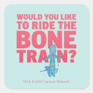 Sticker Carré RICK ET MORTY™   Parc anatomique - Train osseux