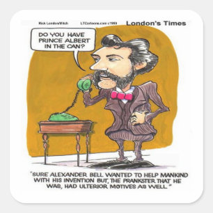 Sticker Carré Rick London Funny Alexander Bell Téléphone Prank