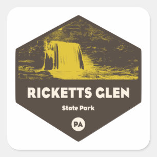 Sticker Carré Ricketts Glen State Park Pennsylvanie