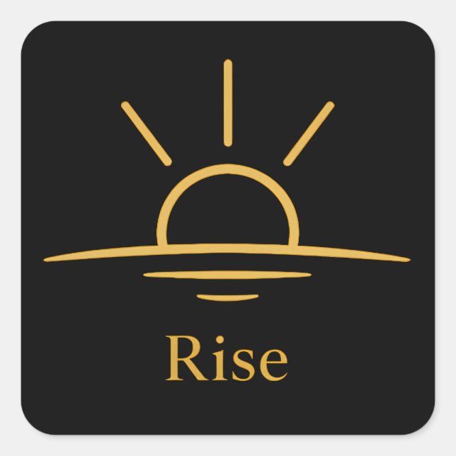 Sticker Carré Rise — Minimalist Sunrise (Devant)