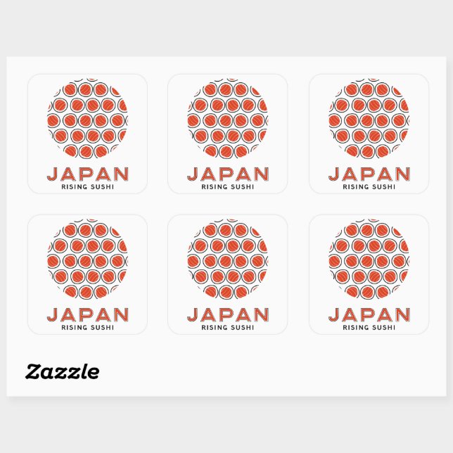 Sticker Carré Rising Sushi (Feuille)