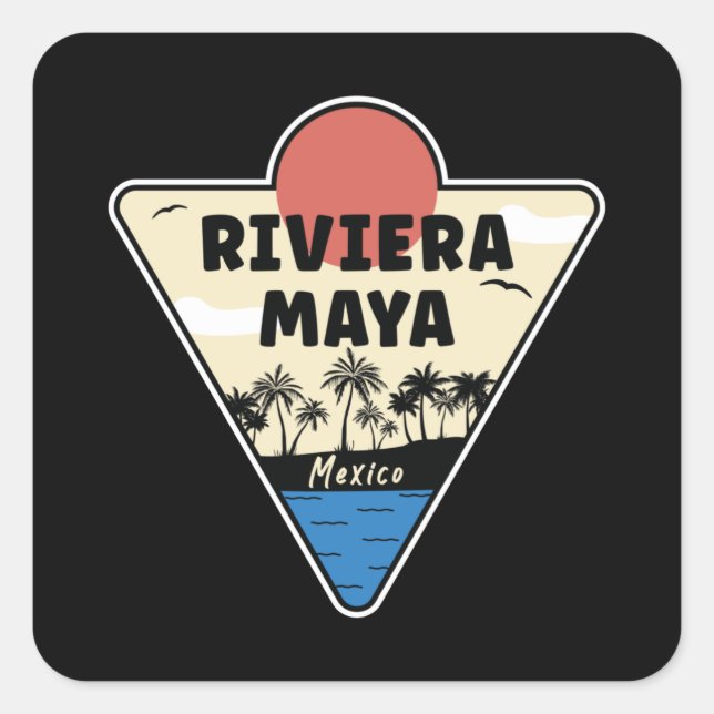 Sticker Carré Riviera Maya Mexico Seashore (Devant)