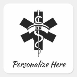 Sticker Carré RN Nurses Medical Symbol   
