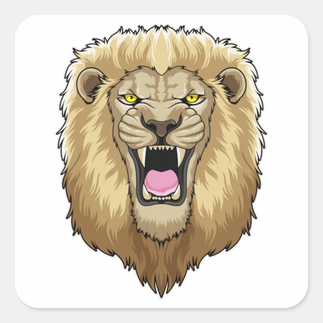 Sticker Carré Roaring Lion (Devant)