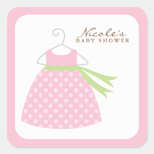 Sticker Carré Robe de bébé rose