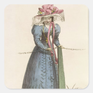 Sticker Carré Robe de promenade, plat de mode d'Ackermann au