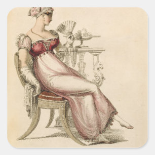 Sticker Carré Robe de soirée ou robe de boule, plat de mode