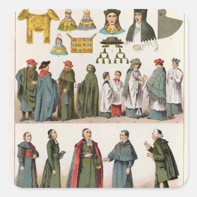 Sticker Carré Robe ecclésiastique (Devant)