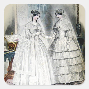Sticker Carré Robe Mariage victorienne