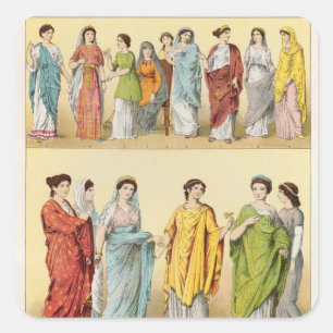 Sticker Carré Robe romaine féminine
