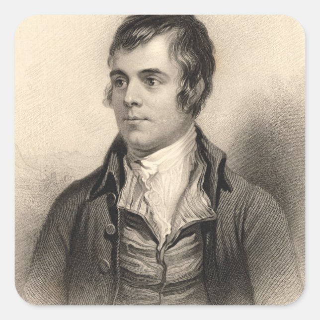 Sticker Carré Robert Burns Portrait (Devant)