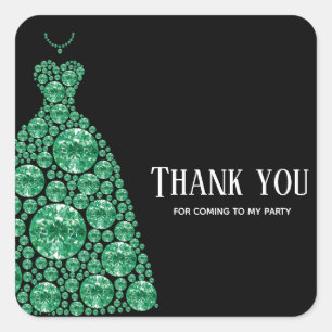 Sticker Carré Robes Diamant Glam Gown