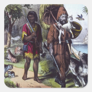 Sticker Carré Robinson Crusoe