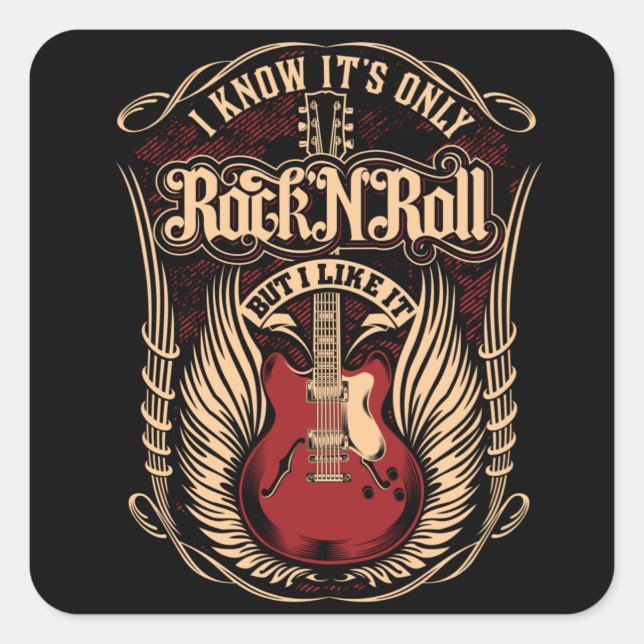 STICKER CARRÉ ROCK ET ROCK (Devant)