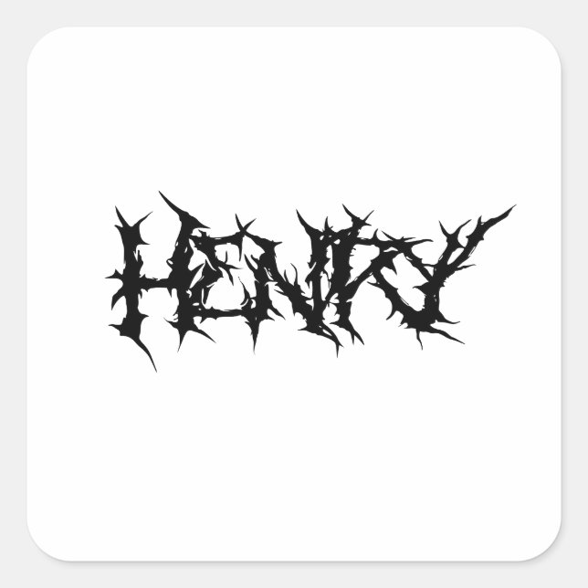 Sticker Carré Rock Out with Henry' name "metalbandfront" (Devant)
