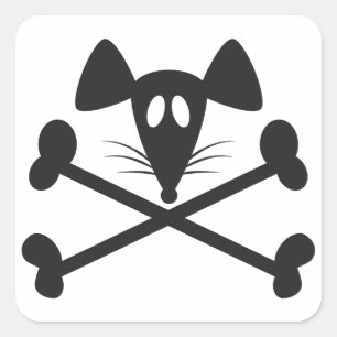 Sticker Carré Rodent pirate