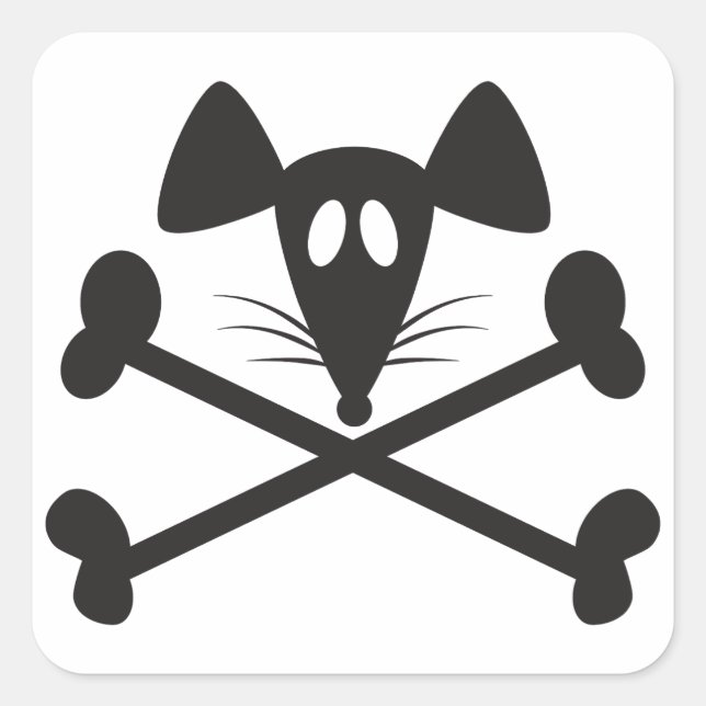 Sticker Carré Rodent pirate (Devant)