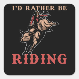 Sticker Carré Rodeo Bull Riding