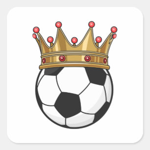 Sticker Carré Roi de la Couronne de football