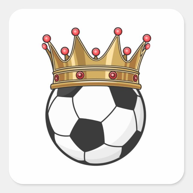 Sticker Carré Roi de la Couronne de football (Devant)