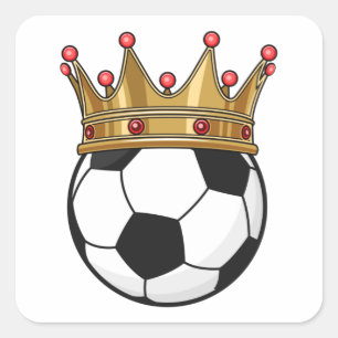 Sticker Carré Roi de la Couronne de football