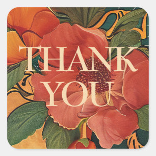 Sticker Carré 🌹 Romance de la Rose : Splendeur Art Nouveau