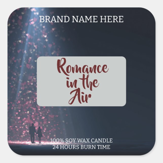 Sticker Carré Romance in the Air Candle Label – Gothic & Elegant (Devant)