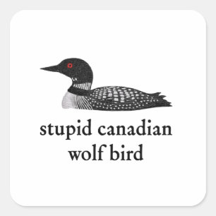 Sticker Carré Romance stupide de hockey sur glace entre l'oiseau