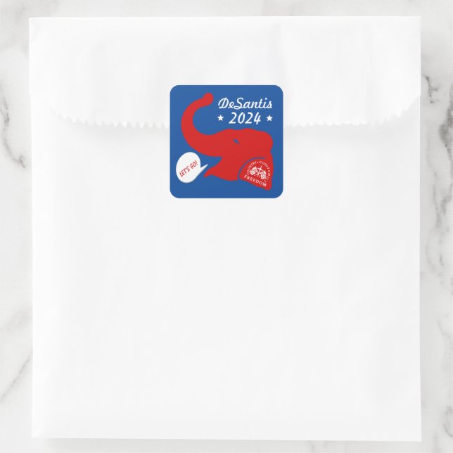 Sticker Carré Ron DeSantis Pour Président 2024 (Sac)