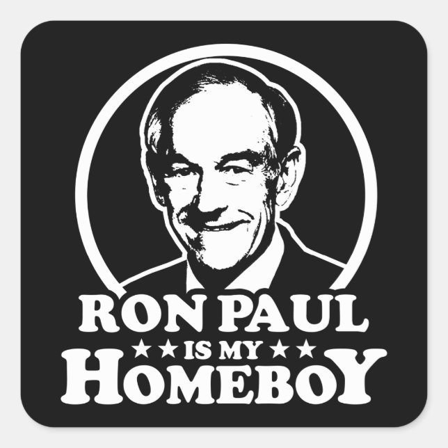 Sticker Carré Ron Paul est mon père (Devant)