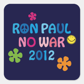 Sticker Carré Ron Paul - Pas de guerre - 2012