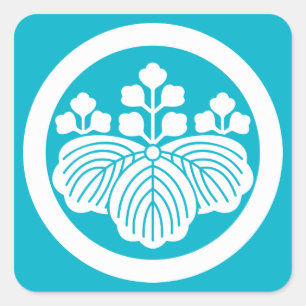 Sticker Carré Rond avec cinq trois paulownia