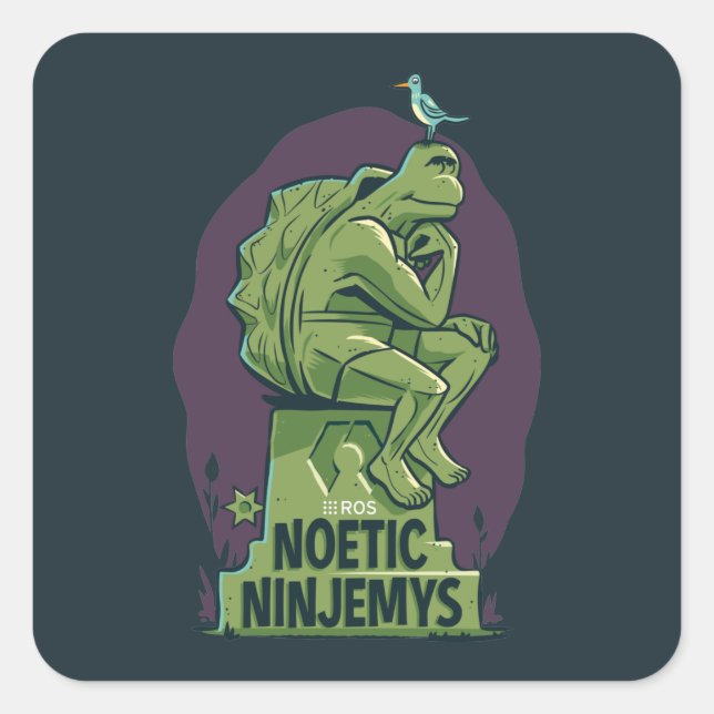 Sticker Carré ROS Noetic Ninjemys (Devant)