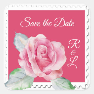 Sticker Carré Rose d'aquarelle Floral