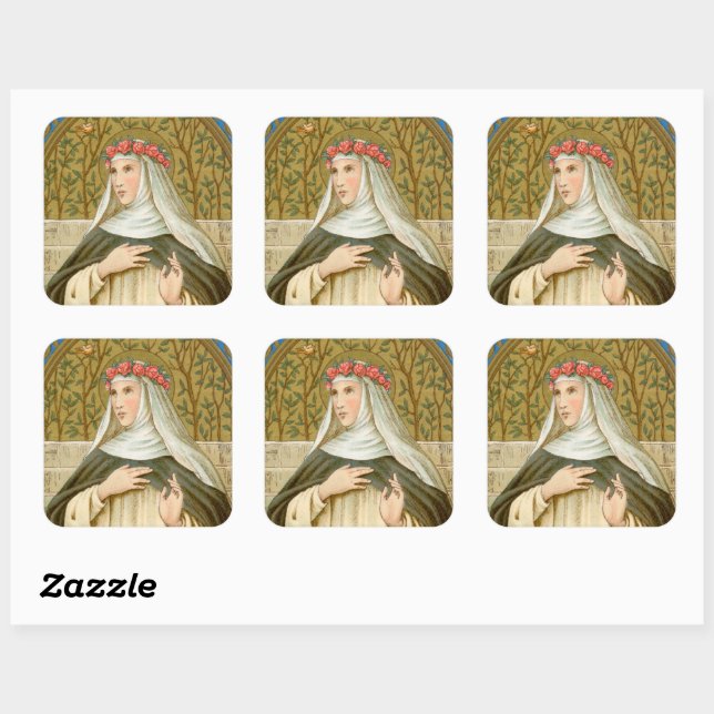 Sticker Carré Rose de Lima (BK 020) (Feuille)