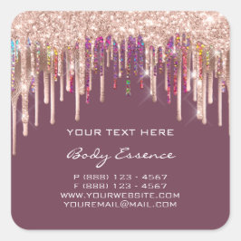 Sticker Carré Rose de maquillage Holographe gouttes