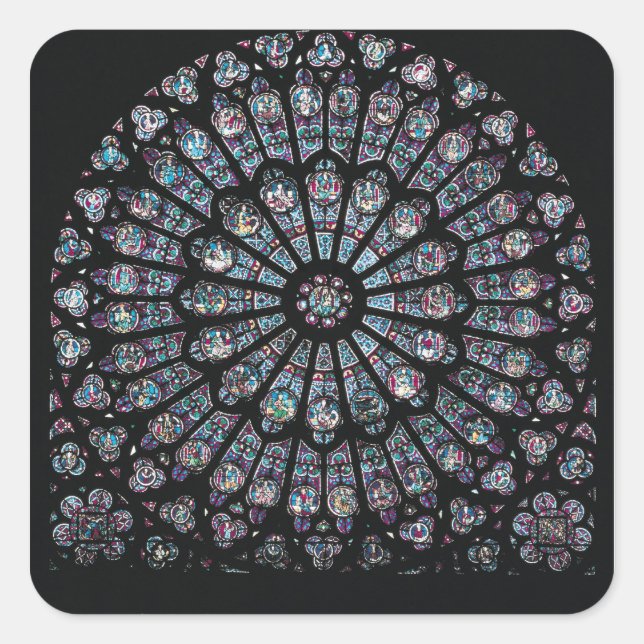 Sticker Carré Rose du transept nord (Devant)